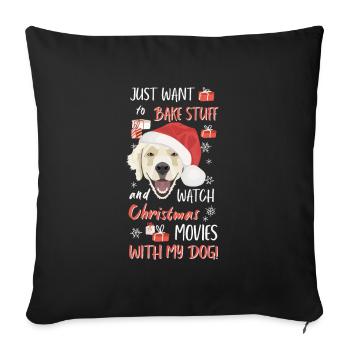 Golden Retriever Merry Christmas - Sofa pillowcase 17,3'' x 17,3'' (45 x 45 cm) - black - Front