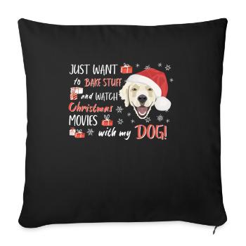 Golden Retriever Merry Christmas - Sofa pillowcase 17,3'' x 17,3'' (45 x 45 cm) - black - Front