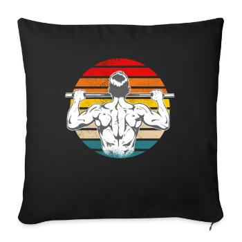 Retro Vintage Calisthenics Sunset - Sofa pillowcase 17,3'' x 17,3'' (45 x 45 cm) - black - Front