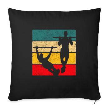 Retro Vintage Calisthenics Sunset - Sofa pillowcase 17,3'' x 17,3'' (45 x 45 cm) - black - Front