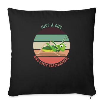 Grasshopper Bug Lover Insects Entemology - Sofa pillowcase 17,3'' x 17,3'' (45 x 45 cm) - black - Front