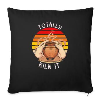 Totally Kiln It Funny Pottery - Housse de coussin décorative 45 x 45 cm - noir - Devant