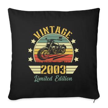 Vintage 2003 Retro Motorcycle Birthday Gift - Sofa pillowcase 17,3'' x 17,3'' (45 x 45 cm) - black - Front