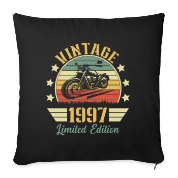 Vintage 1997 Retro Motorcycle Birthday Gift - Sofa pillowcase 17,3'' x 17,3'' (45 x 45 cm) - black - Front