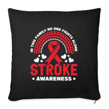 no one fights alone stroke awareness - Sofakissenbezug 45 x 45 cm - Schwarz - Vorne