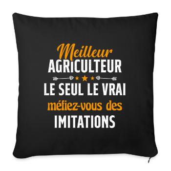 Meilleur agriculteur le seul cadeau homme humour - Housse de coussin décorative 45 x 45 cm - noir - Devant