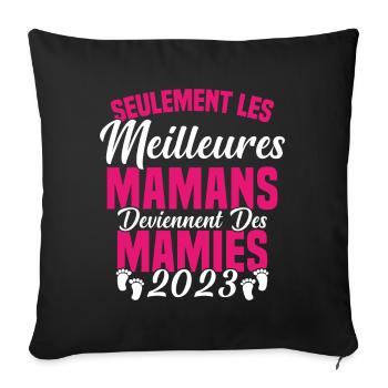 Les Meilleures Mamans Deviennent des Mamie 2023 - Housse de coussin décorative 45 x 45 cm - noir - Devant