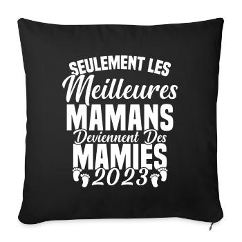 Les Meilleures Mamans Deviennent des Mamie 2023 - Housse de coussin décorative 45 x 45 cm - noir - Devant