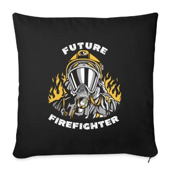 Future Firefighter - Sofa pillowcase 17,3'' x 17,3'' (45 x 45 cm) - black - Front