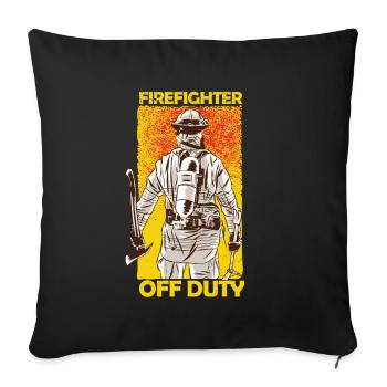 Retired Firefighter - Sofa pillowcase 17,3'' x 17,3'' (45 x 45 cm) - black - Front