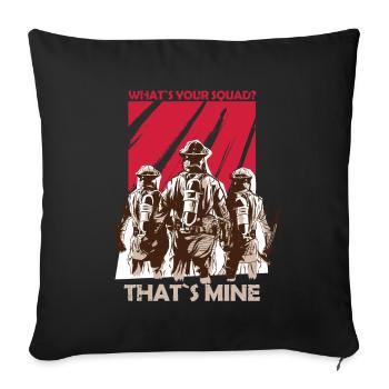 Firefighter Squad Fireman - Sofa pillowcase 17,3'' x 17,3'' (45 x 45 cm) - black - Front