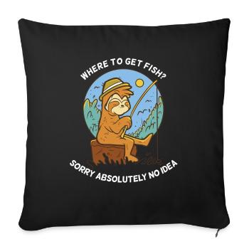 Drôle de dicton de pêche - Housse de coussin décorative 45 x 45 cm - noir - Devant