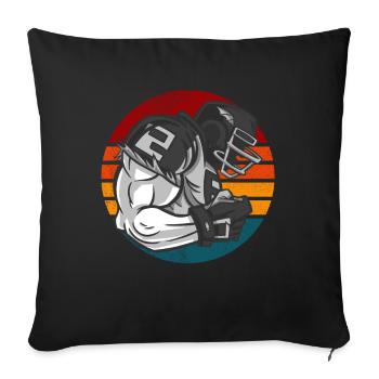 Football Américain Rétro Vintage - Housse de coussin décorative 45 x 45 cm - noir - Devant