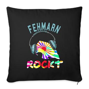 Fehmarn Rockt - Sofakissenbezug 45 x 45 cm - Schwarz - Vorne