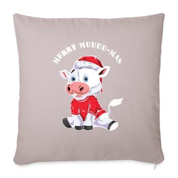 Merry Muu Mas Weihnachtsoutfit - Sofakissenbezug 45 x 45 cm - helles Taupe - Vorne