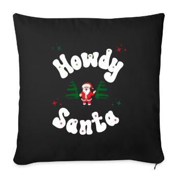 Tenue de Noël Howdy Santa - Housse de coussin décorative 45 x 45 cm - noir - Devant