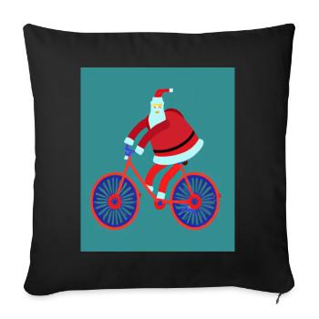 Santas Fahrradtour - Sofakissenbezug 45 x 45 cm - Schwarz - Vorne