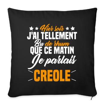Hier soir j ai tellement bu de rhum - Housse de coussin décorative 45 x 45 cm - noir - Devant