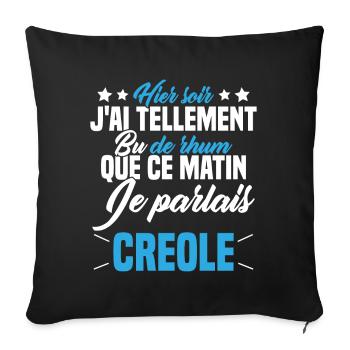 Hier soir j ai tellement bu de rhum - Housse de coussin décorative 45 x 45 cm - noir - Devant