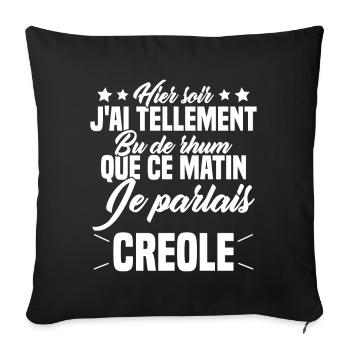 Hier soir j ai tellement bu de rhum - Housse de coussin décorative 45 x 45 cm - noir - Devant