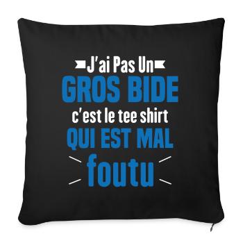J'ai Pas Un Gros Bide Humour Cadeau - Housse de coussin décorative 45 x 45 cm - noir - Devant