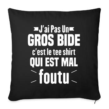 J'ai Pas Un Gros Bide Humour Cadeau - Housse de coussin décorative 45 x 45 cm - noir - Devant