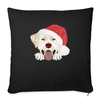 Joyeux Noël Labrador - Housse de coussin décorative 45 x 45 cm - noir - Devant