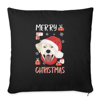 Joyeux Noël Labrador - Housse de coussin décorative 45 x 45 cm - noir - Devant