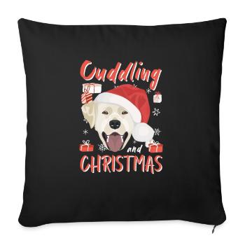 Joyeux Noël Labrador - Housse de coussin décorative 45 x 45 cm - noir - Devant