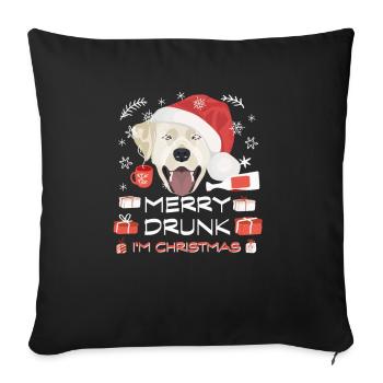 Labrador Christmas Market - Sofa pillowcase 17,3'' x 17,3'' (45 x 45 cm) - black - Front