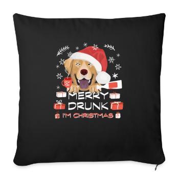 Labrador Christmas Market - Sofa pillowcase 17,3'' x 17,3'' (45 x 45 cm) - black - Front