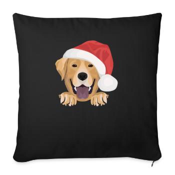 Joyeux Noël Labrador - Housse de coussin décorative 45 x 45 cm - noir - Devant