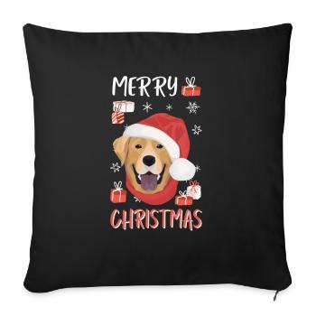 Joyeux Noël Labrador - Housse de coussin décorative 45 x 45 cm - noir - Devant