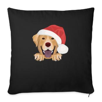 Joyeux Noël Labrador - Housse de coussin décorative 45 x 45 cm - noir - Devant