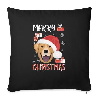 Joyeux Noël Labrador - Housse de coussin décorative 45 x 45 cm - noir - Devant