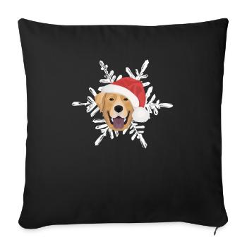 Joyeux Noël Labrador - Housse de coussin décorative 45 x 45 cm - noir - Devant