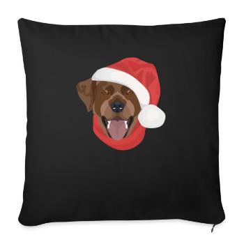 Joyeux Noël Labrador - Housse de coussin décorative 45 x 45 cm - noir - Devant