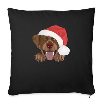 Joyeux Noël Labrador - Housse de coussin décorative 45 x 45 cm - noir - Devant