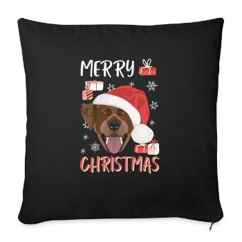 Joyeux Noël Labrador - Housse de coussin décorative 45 x 45 cm - noir - Devant