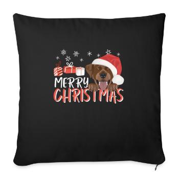 Joyeux Noël Labrador - Housse de coussin décorative 45 x 45 cm - noir - Devant