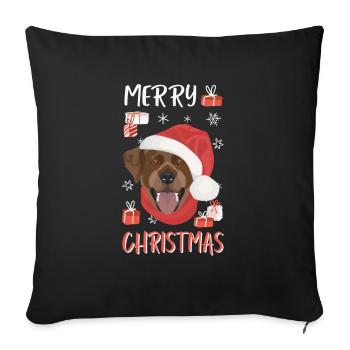 Joyeux Noël Labrador - Housse de coussin décorative 45 x 45 cm - noir - Devant