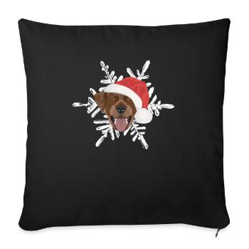 Joyeux Noël Labrador - Housse de coussin décorative 45 x 45 cm - noir - Devant
