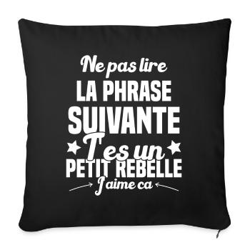 Ne pas lire la phrase suivante - Housse de coussin décorative 45 x 45 cm - noir - Devant