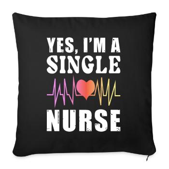 Tenue d’infirmière célibataire - Housse de coussin décorative 45 x 45 cm - noir - Devant
