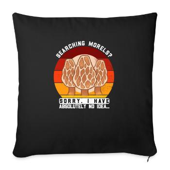 Morels Champignons Champignon Drôle de dicton - Housse de coussin décorative 45 x 45 cm - noir - Devant