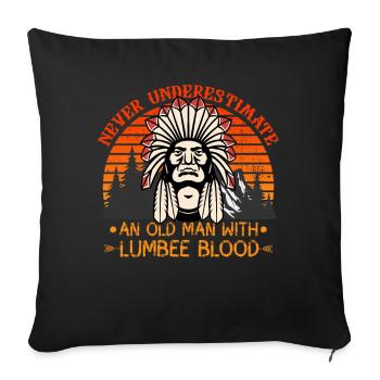 Never Underestimate Old Lumbee Man - Sofa pillowcase 17,3'' x 17,3'' (45 x 45 cm) - black - Front