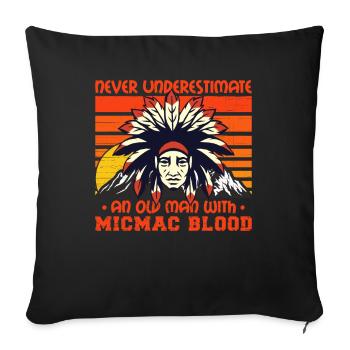 Never Underestimate Old Micmac Man - Sofa pillowcase 17,3'' x 17,3'' (45 x 45 cm) - black - Front