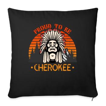 Fier d’être un Amérindien Cherokee - Housse de coussin décorative 45 x 45 cm - noir - Devant
