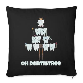 Sweet Dentistree - Dentist Tooth Christmas Tree - Sofa pillowcase 17,3'' x 17,3'' (45 x 45 cm) - black - Front