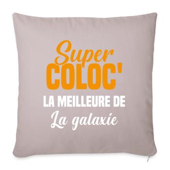 Super colocataire cadeau drôle fille coloc - Housse de coussin décorative 45 x 45 cm - taupe clair - Devant